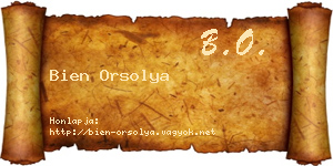 Bien Orsolya névjegykártya